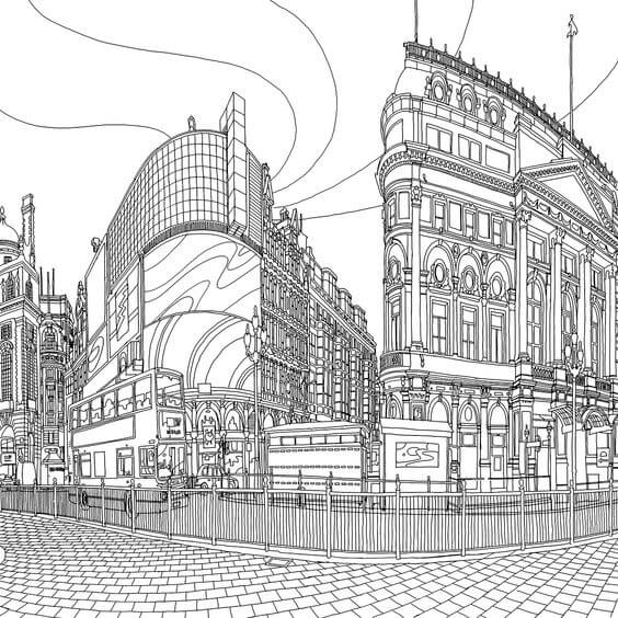 Dibujo de Ciudades Fant Sticas por Steve Mcdonald para Colorear