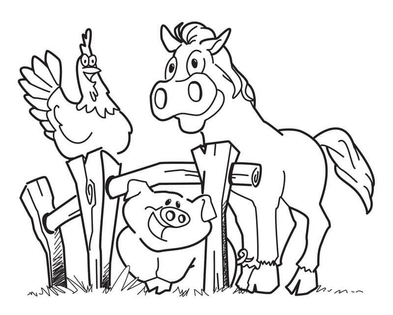 Dibujo de Granja de Mcdonalds para Colorear