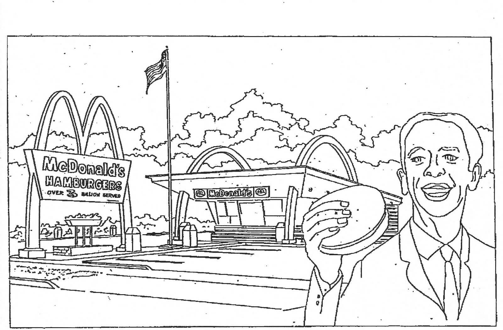 Dibujo de Linda Comida Mcdonal para Colorear