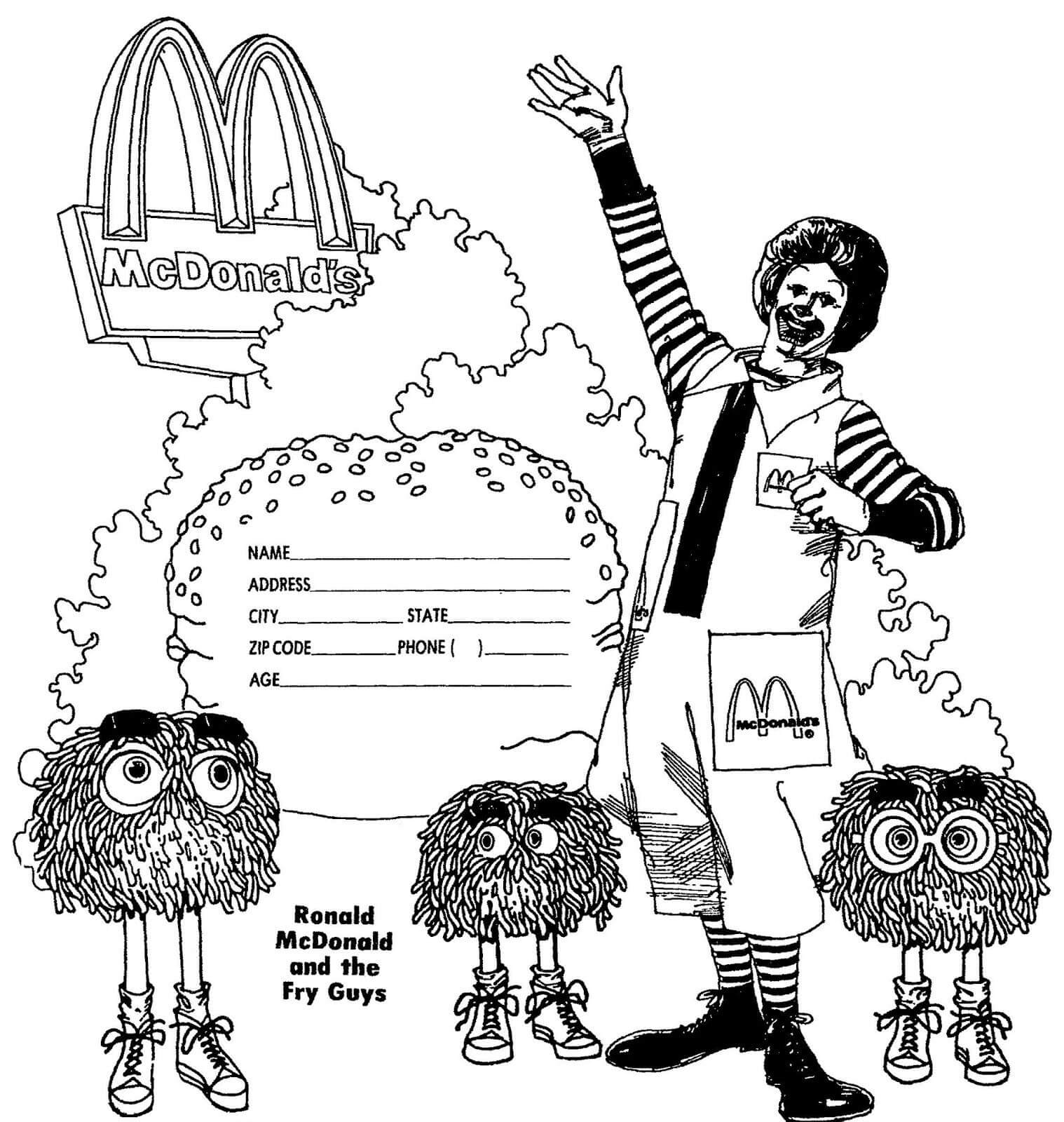 Dibujo de Mcdonald Dibujos Animados para Colorear
