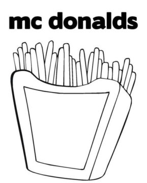 Dibujo de Papas Fritas Mcdonald para Colorear