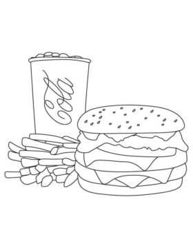 Dibujo de Un Combo de Comida de Mcdonalds para Colorear