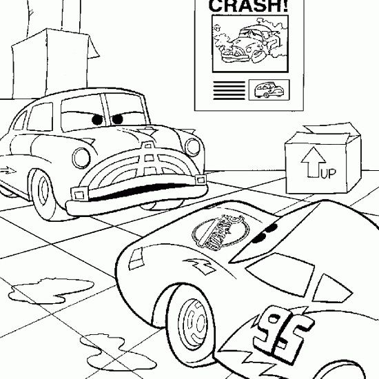 Dibujo de Doc Hudson Se Enoja con Mcqueen para Colorear