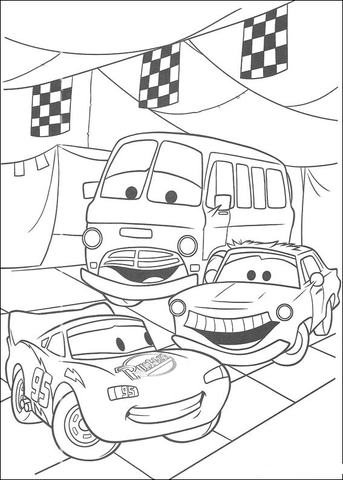 Dibujo de Mcqueen Antes de la Carrera para Colorear