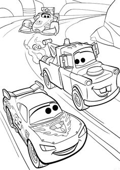 Dibujo de Mcqueen Carreras con Materia para Colorear