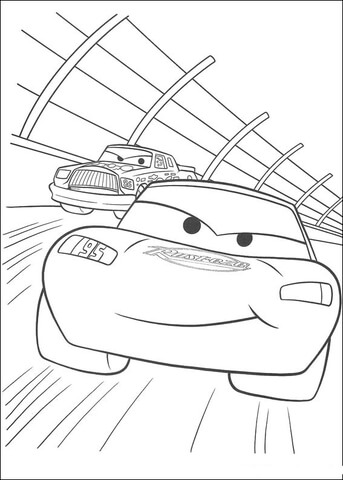 Dibujo de Mcqueen Carreras para Colorear