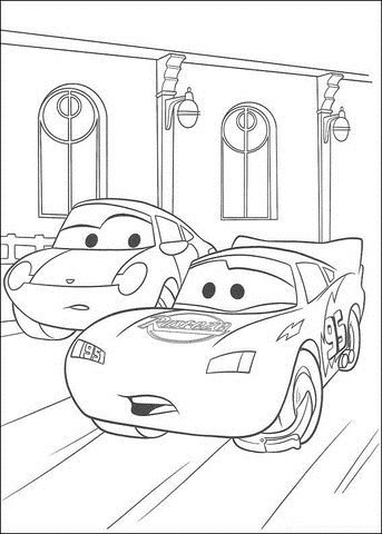 Dibujo de Mcqueen Corriendo para Colorear