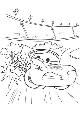 Dibujo de Mcqueen en Problemas para Colorear