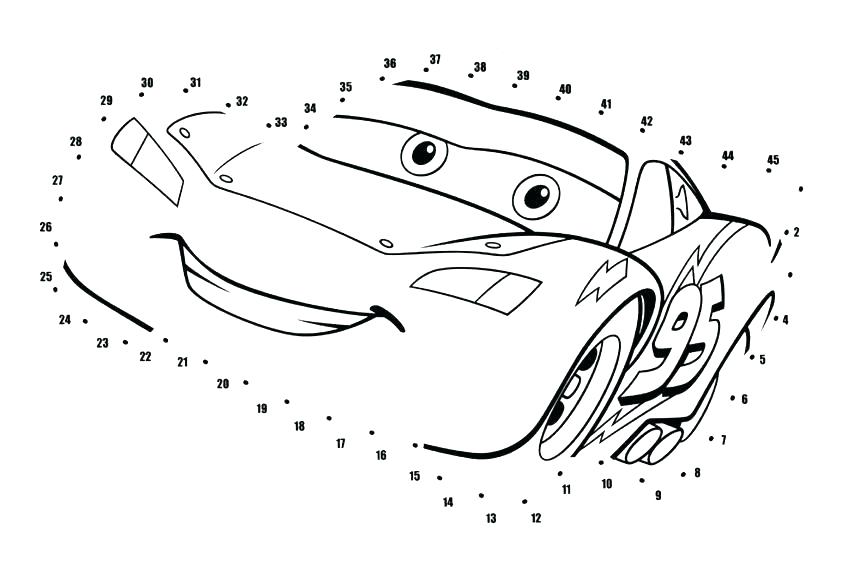 Dibujo de Mcqueen Punto a Puntos para Colorear