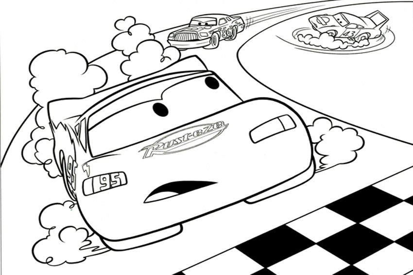 Dibujo de Mcqueen Sierra Rey Tiene Problemas para Colorear