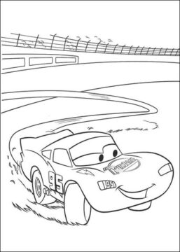 Dibujo de Rayo Mcqueen Corriendo rápido para Colorear