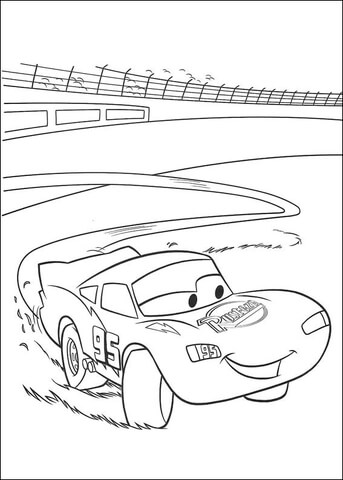 Dibujo de Rayo Mcqueen Corriendo rápido para Colorear