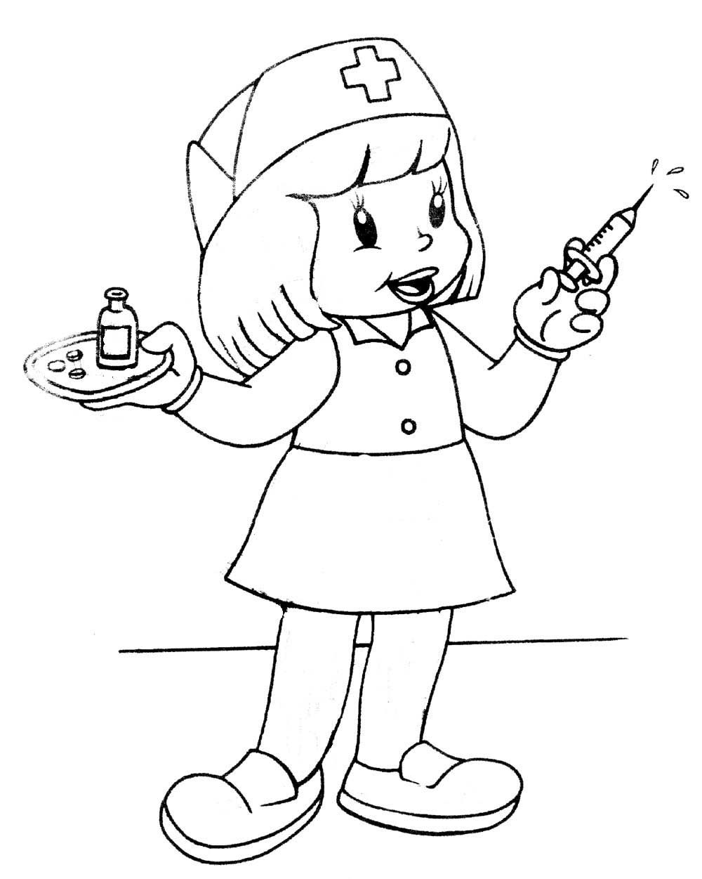 Dibujo de Bebé médica para Colorear