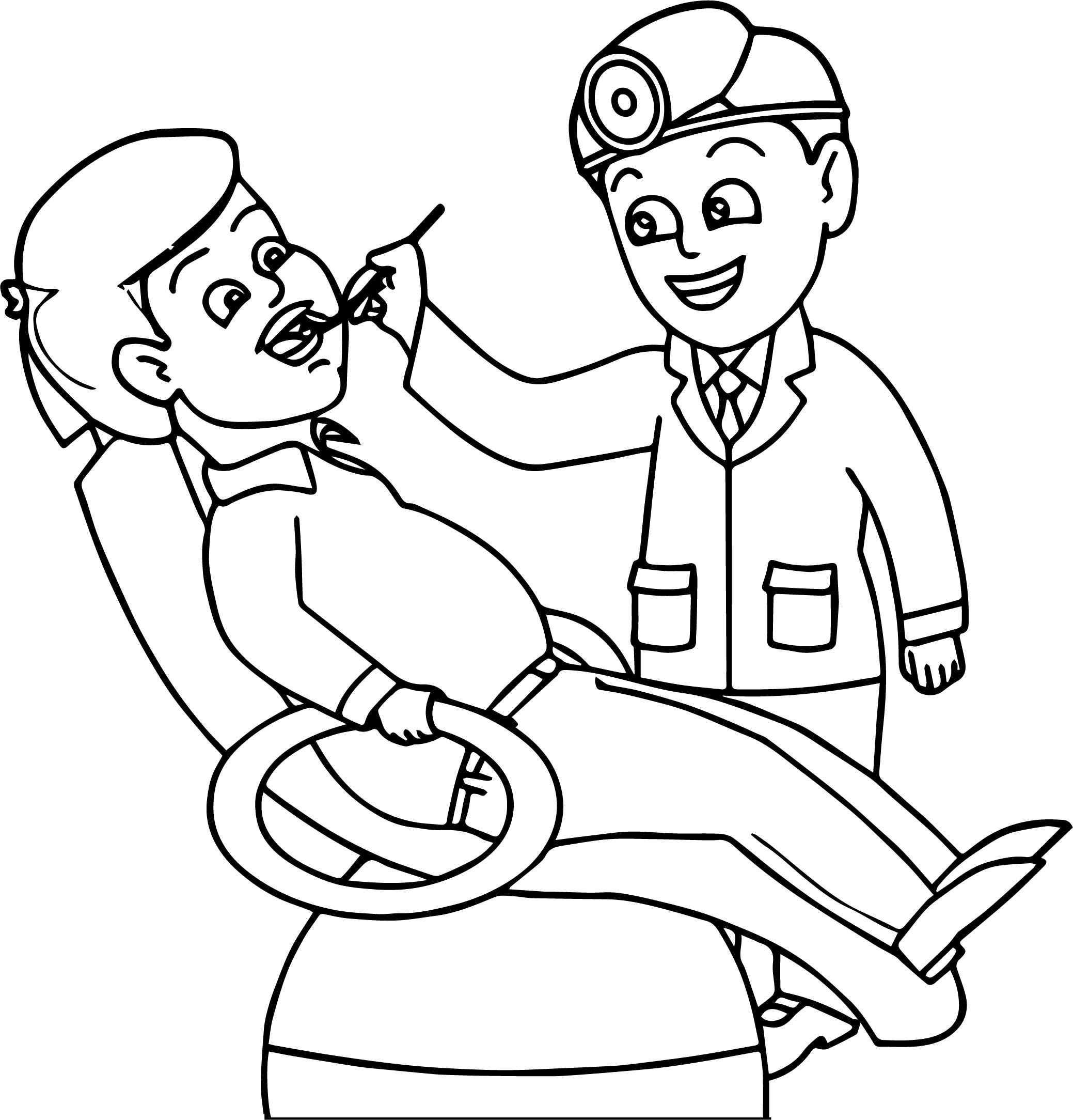 Dibujo de Dentista de niño pequeño para Colorear