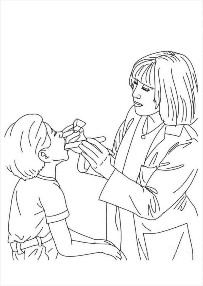 Dibujo de Hermoso Dentista para Colorear