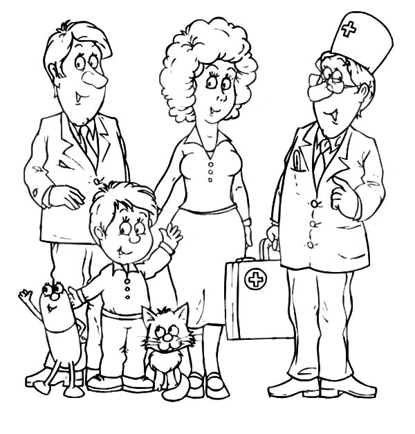 Dibujo de Médico de Familia para Colorear