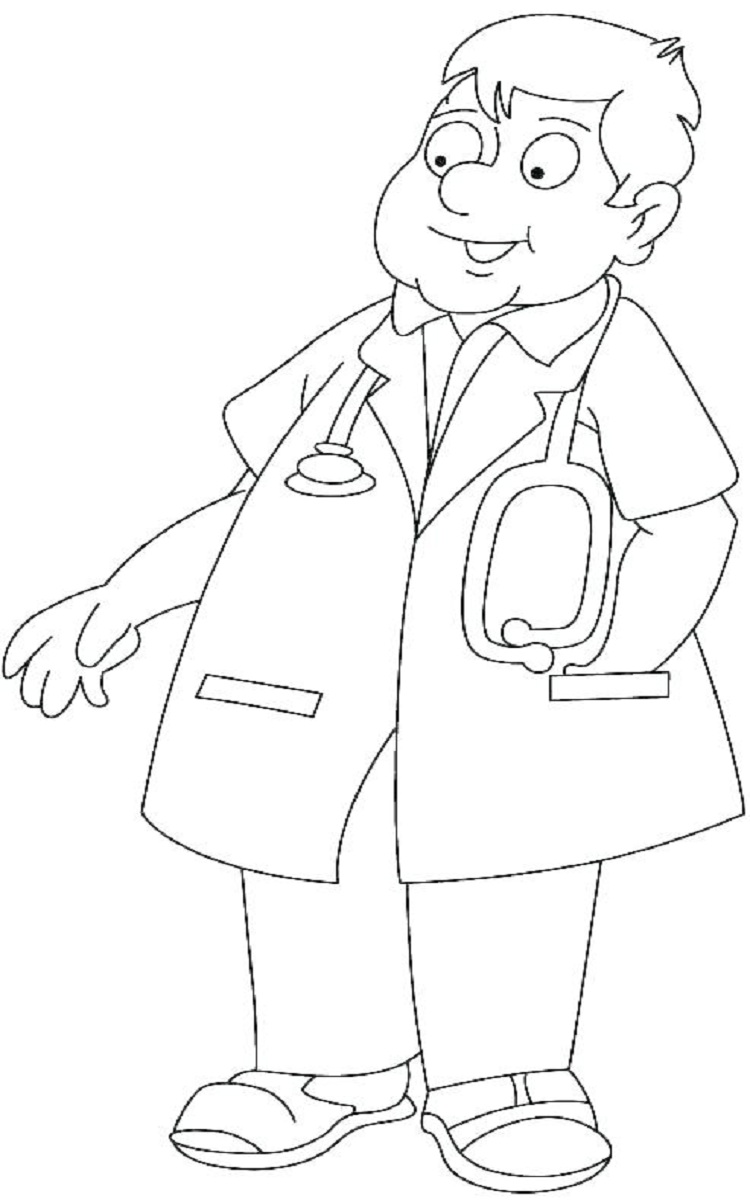 Dibujo de Médico Gordo para Colorear