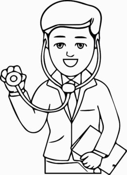 Dibujo de Médico Profesional para Colorear