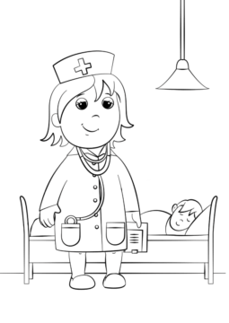Dibujo de Práctica Ser médico para Colorear