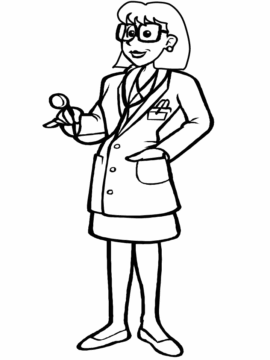 Dibujo de Señora Doctora para Colorear