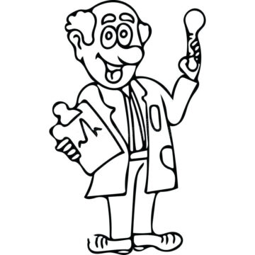 Dibujo de Un médico Calvo para Colorear