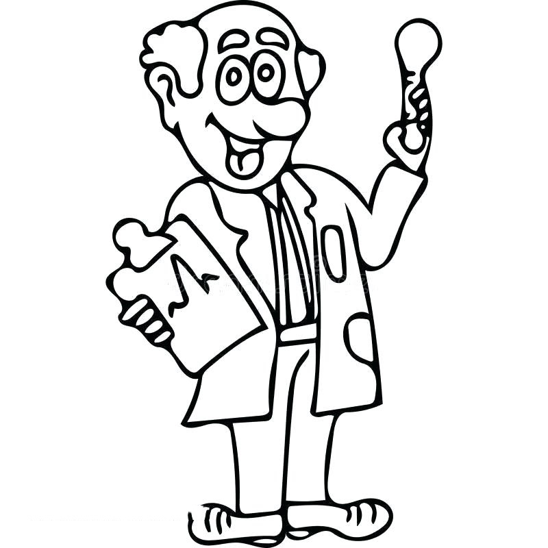 Dibujo de Un médico Calvo para Colorear