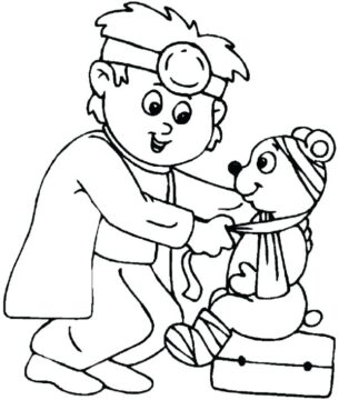 Dibujo de Un Veterinario para Colorear