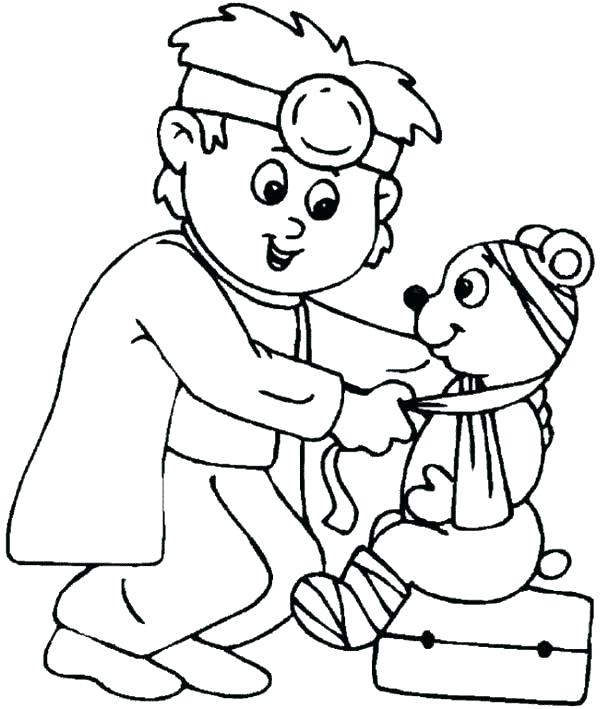 Dibujo de Un Veterinario para Colorear
