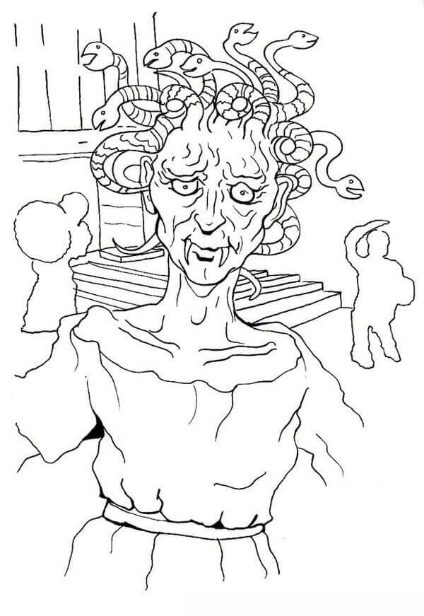 Dibujo de Fea Medusa para Colorear