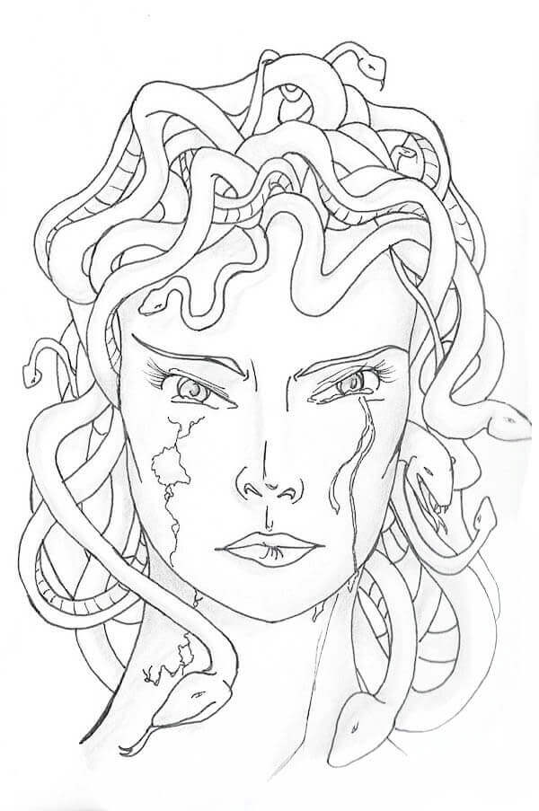 Dibujo de Hermosa de Medusa para Colorear