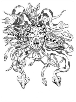 Dibujo de Medusa Espeluznante para Colorear