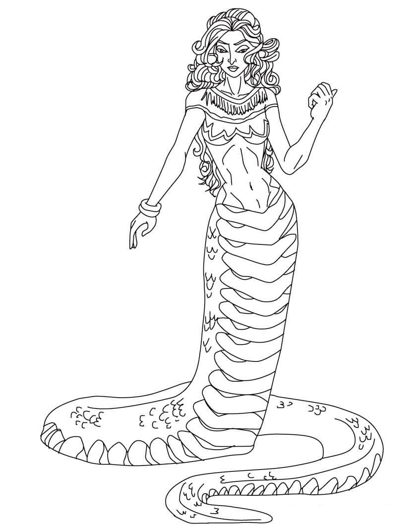 Dibujo de Medusa Malvada para Colorear