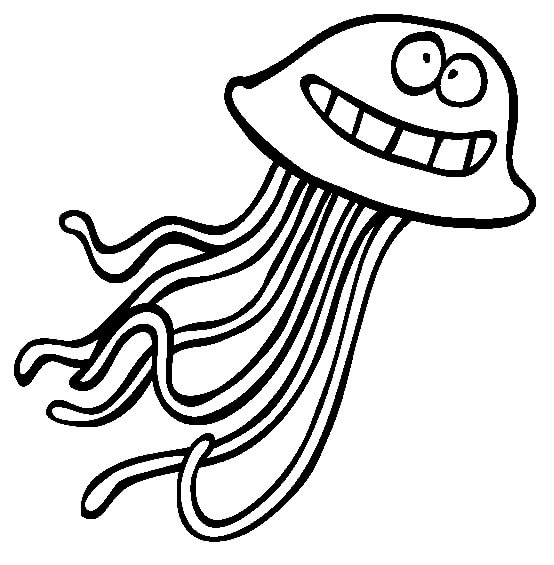 Dibujo de Dibujando Jellyfish Divertido para Colorear