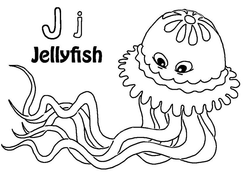 Dibujo de J y Jellyfish para Colorear