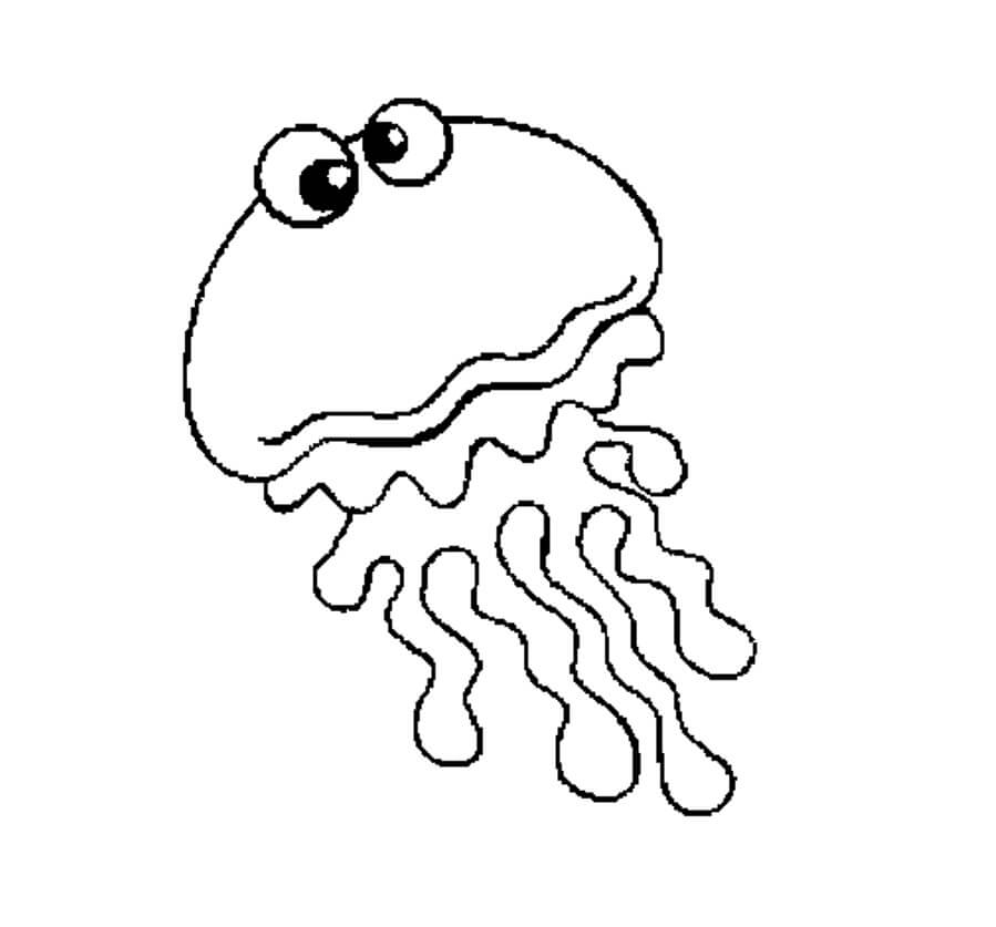 Dibujo de Jellyfish Divertido para Colorear