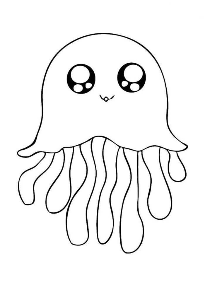 Dibujo de Jellyfish Sonriendo para Colorear