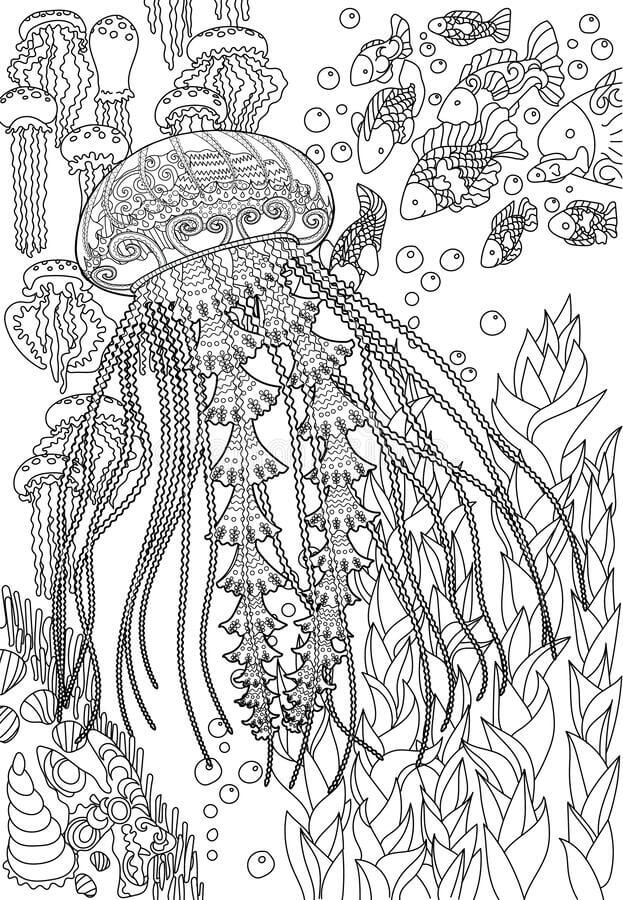 Dibujo de Mandala de Medusas para Colorear