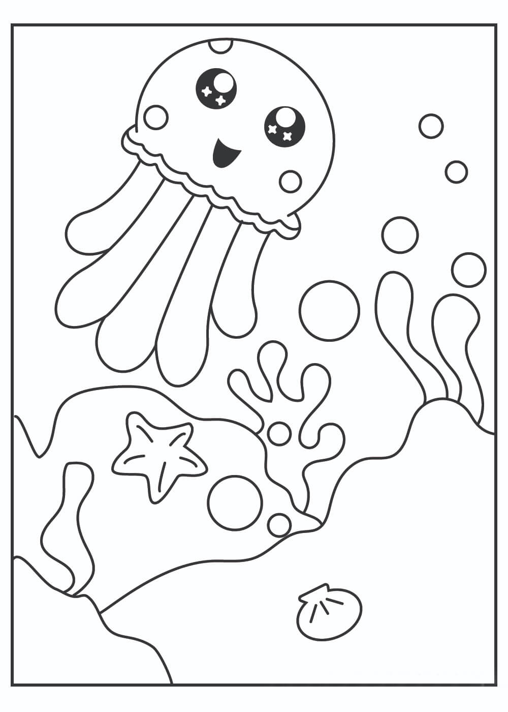 Dibujo de Lindo Pez de Jalea para Colorear