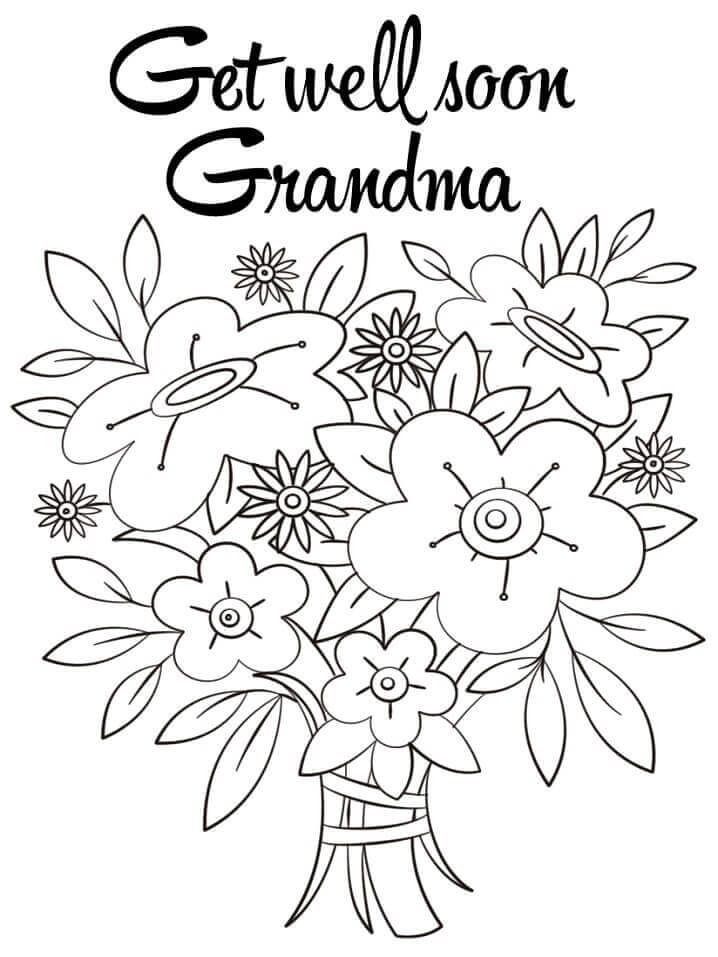 Dibujo de Que Te Mejores Pronto Abuela para Colorear