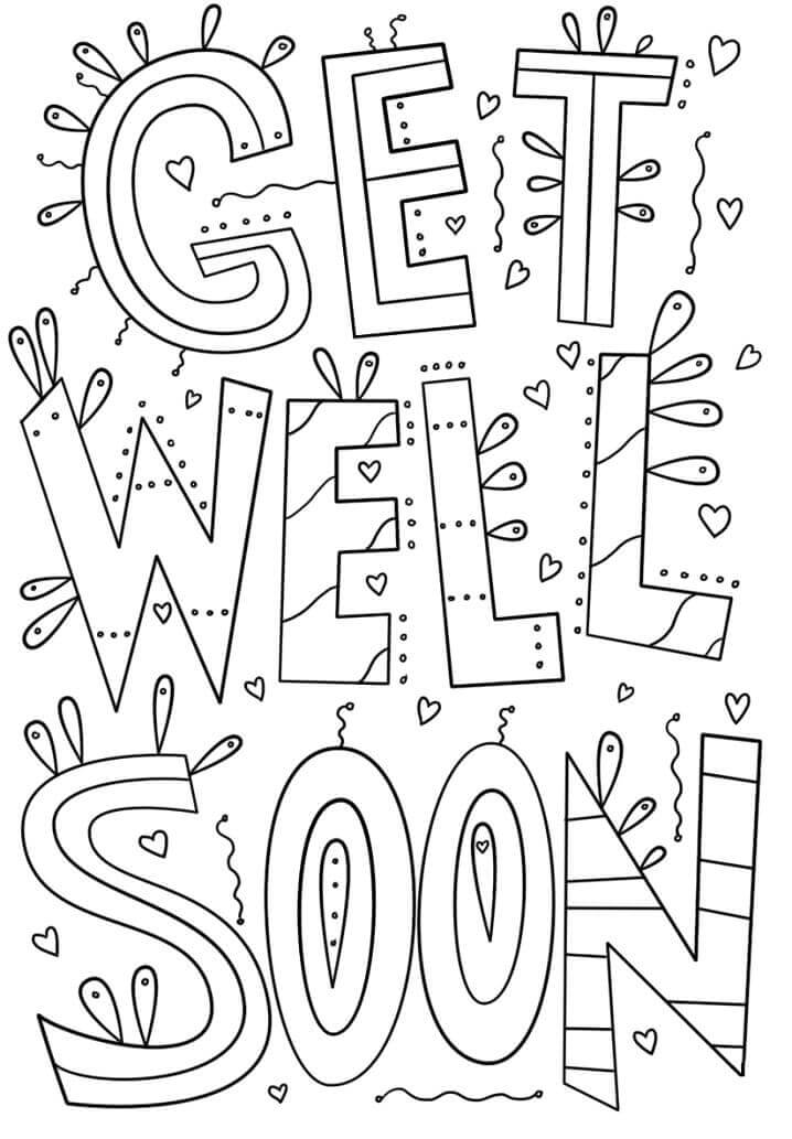 Dibujo de Recuperarse Pronto Lindo para Colorear