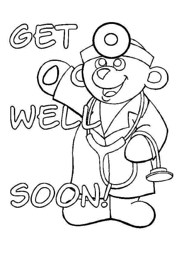 Dibujo de Recuperarse Pronto médico para Colorear