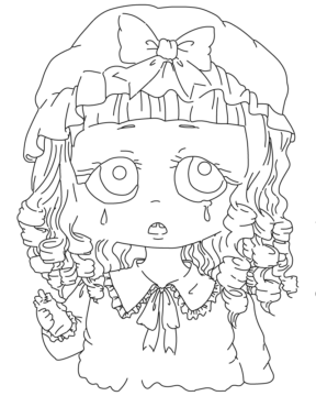 Dibujo de Melanie Martinez Crying Coloring Page para Colorear