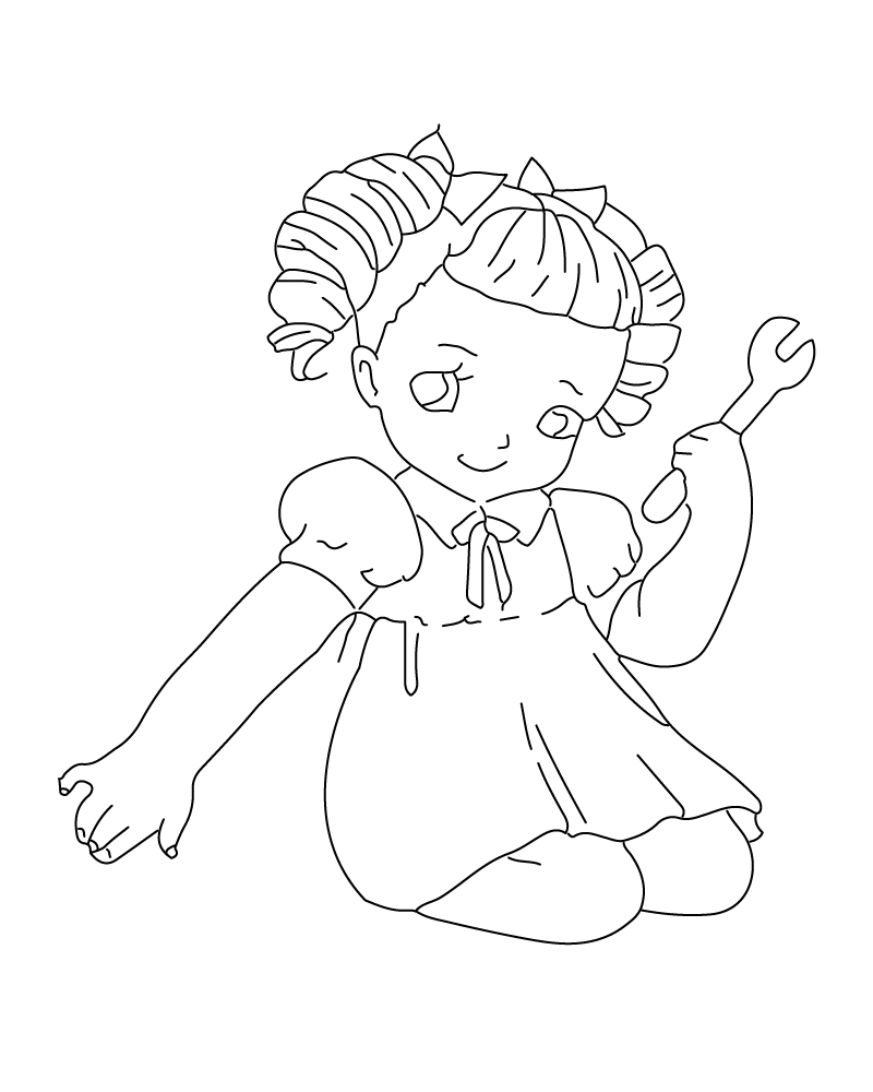Dibujo de Melanie Martinez Holding a Tool Coloring Page para Colorear