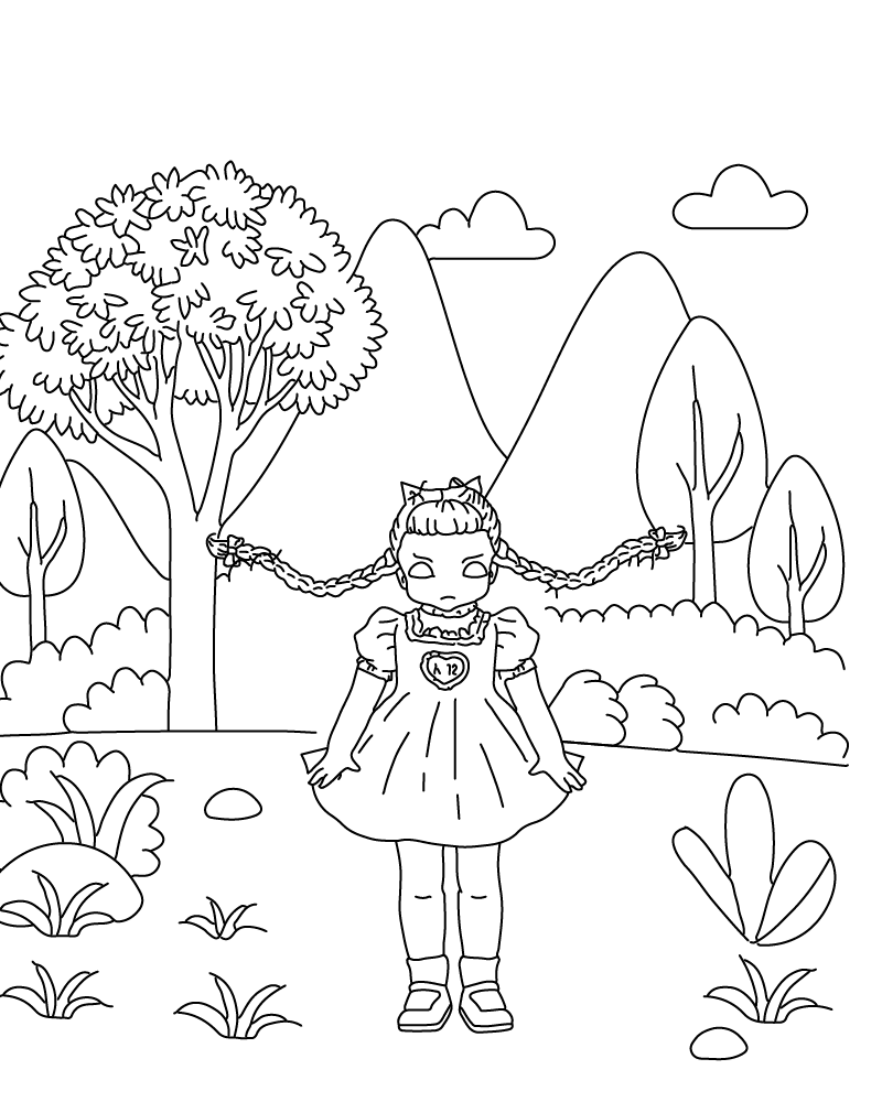 Dibujo de Melanie Martinez Outdoor Free Coloring Page para Colorear