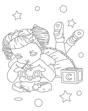 Dibujo de Playful Melanie Martinez Coloring Page para Colorear