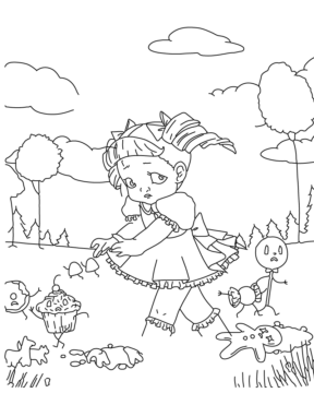 Dibujo de Sad Kawaii Melanie Martinez Coloring Sheet para Colorear