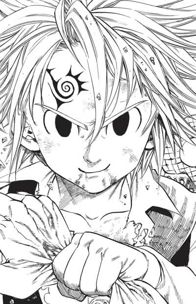 Dibujo de Cara Meliodas para Colorear