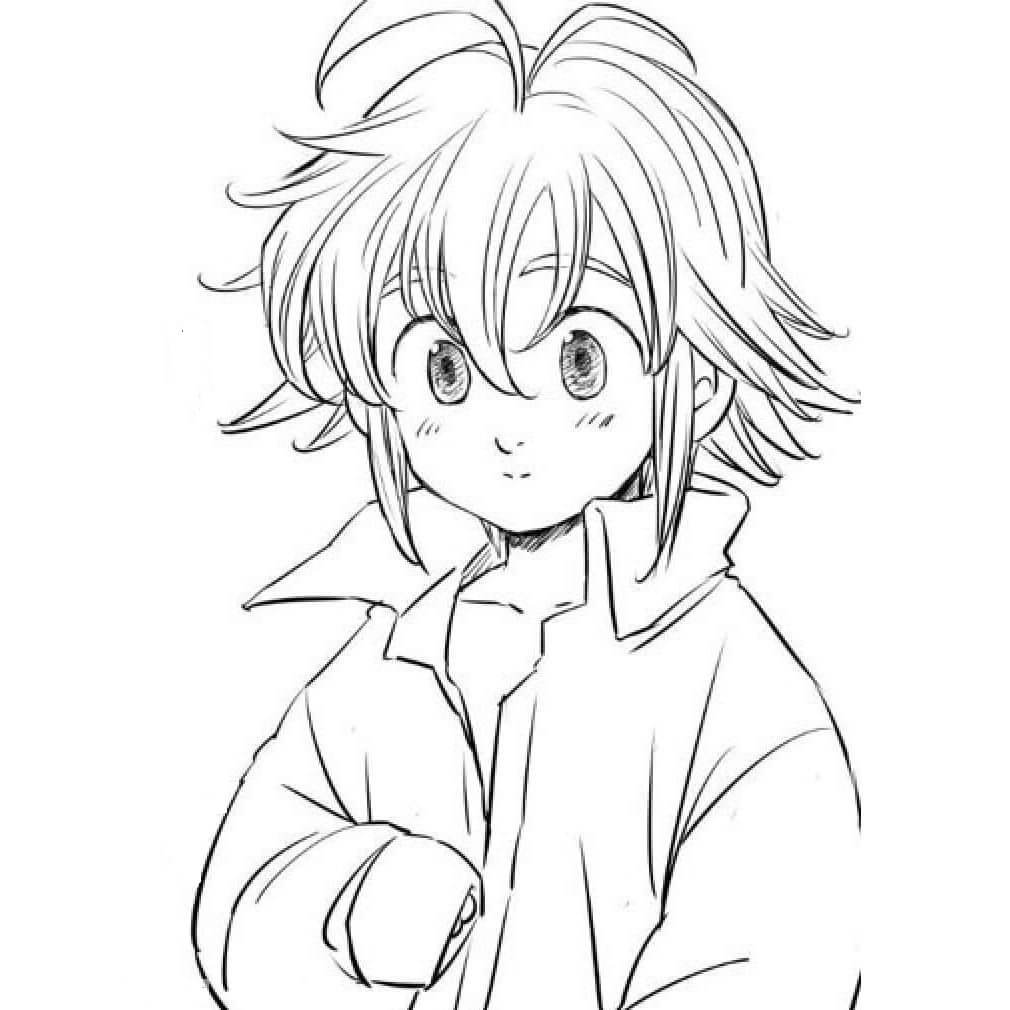 Dibujo de Kawaii Meliodas para Colorear