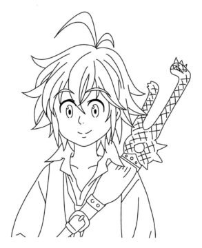 Dibujo de Lindo Meliodas para Colorear