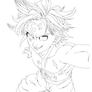 Dibujo de Los Diez Preceptos de Meliodas para Colorear